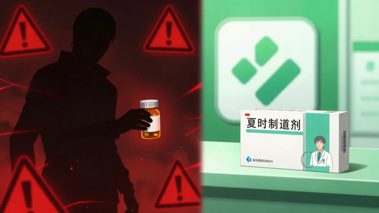 Comparison of unsafe counterfeit drugs versus legitimate pharmacy