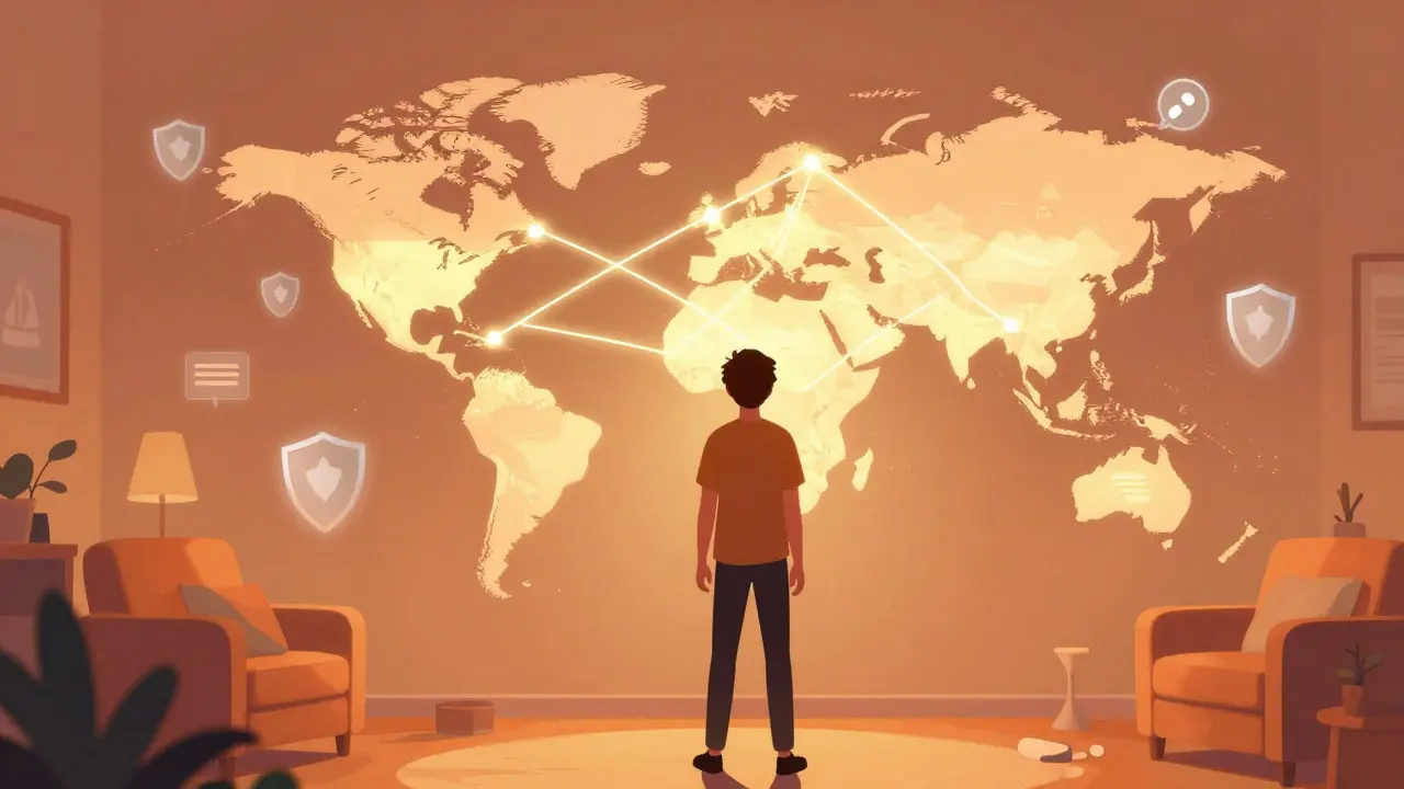 Illustration of global medical support network