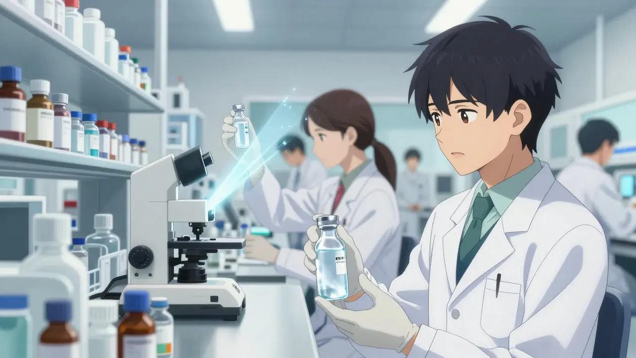 Scientists in a lab testing the purity and quality of cannabinoid products